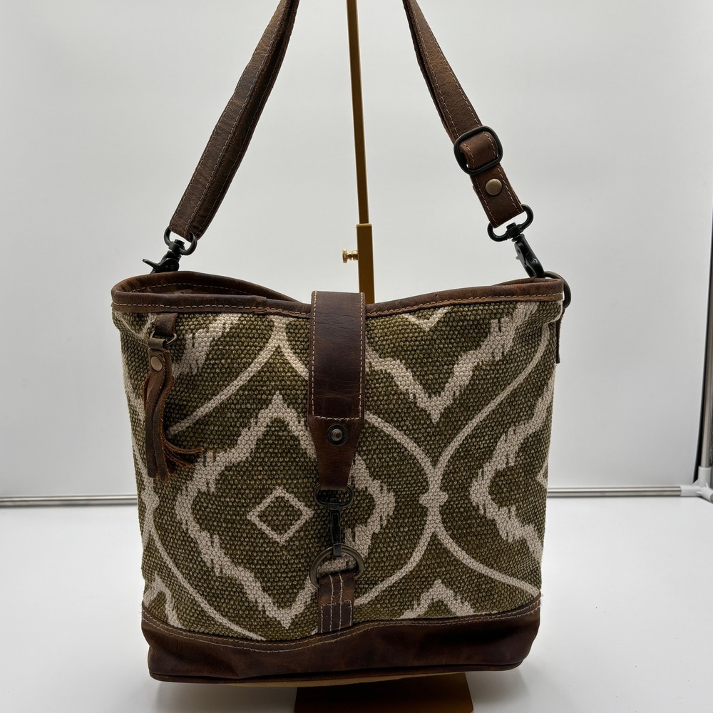Myra Bag Green and Brown Crossbody Bag